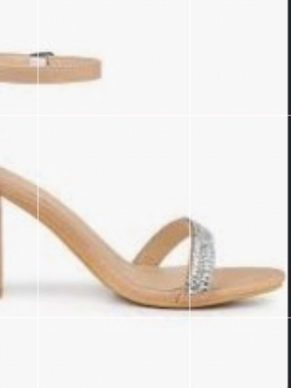 BRAND NEW MADELINE WOMEN’s NUDE HEEL SANDALS with  SILVER CRYSTAL STRAP